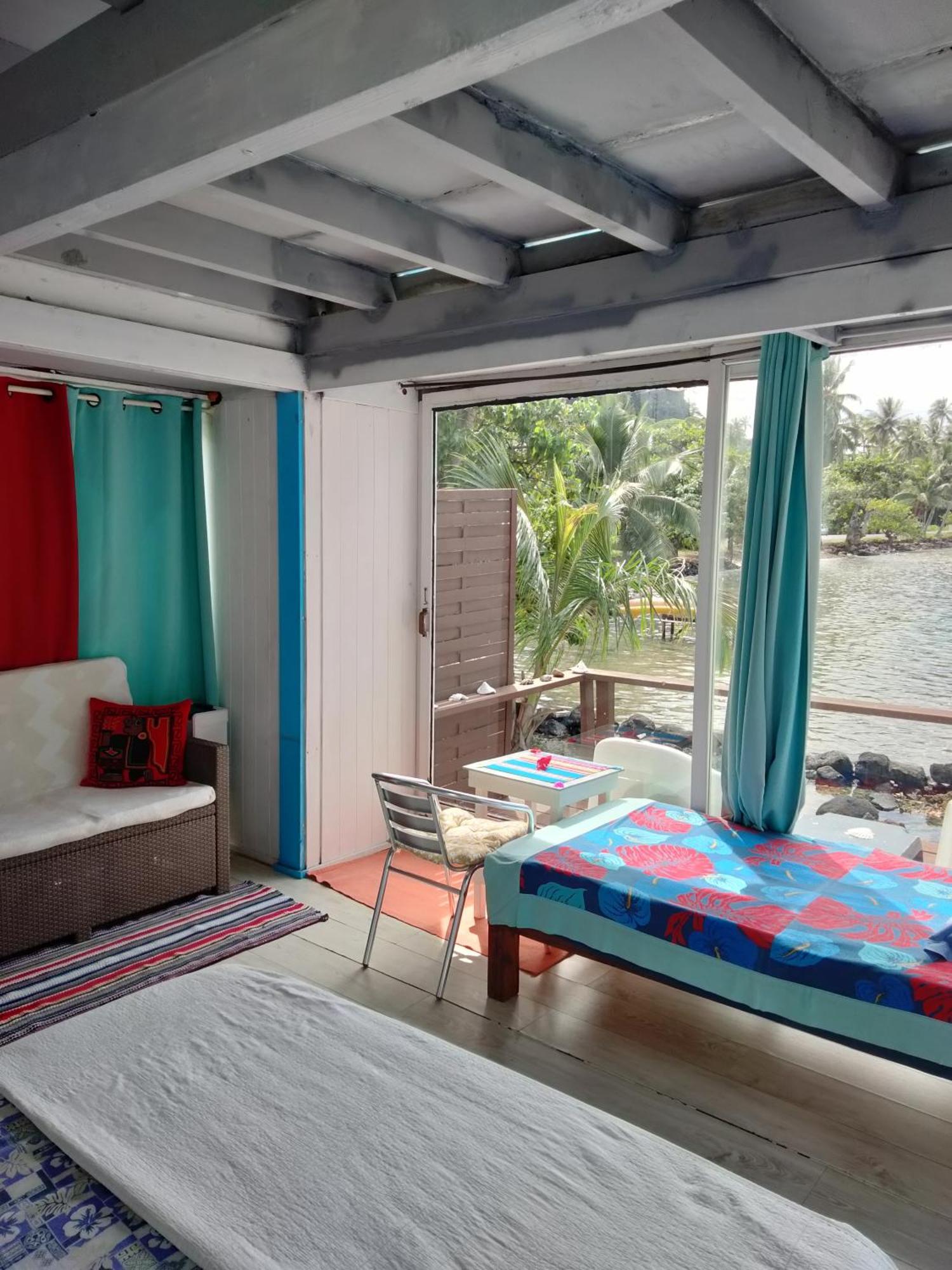 Bungalow Vue Lagon 180 Degre, La Maison Bleue موريا المظهر الخارجي الصورة